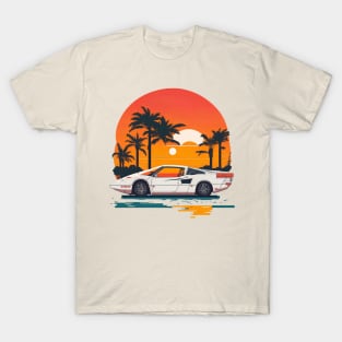 Miami Vice white Ferrari T-Shirt